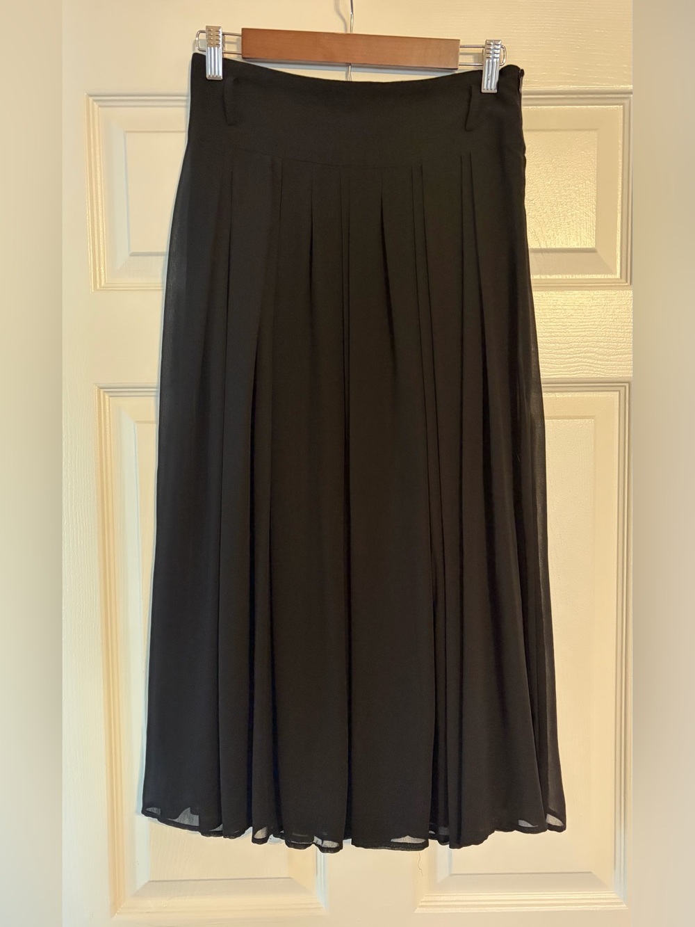 Zara Black Pleated Midi Skirt